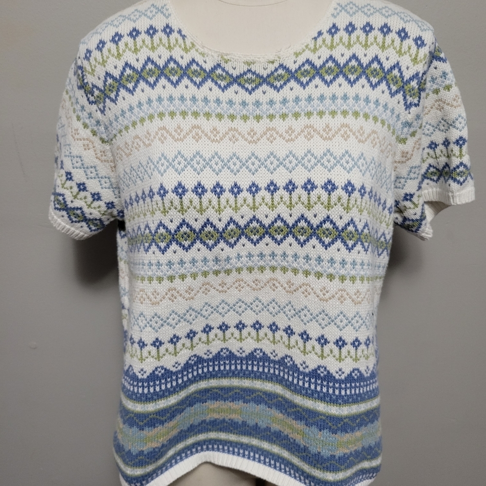 Vintage Eddie Bauer Spring fair isle sweater size large
